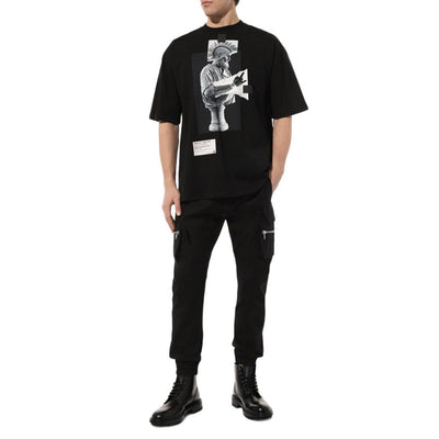 T-shirt en coton noir Diego Venturino