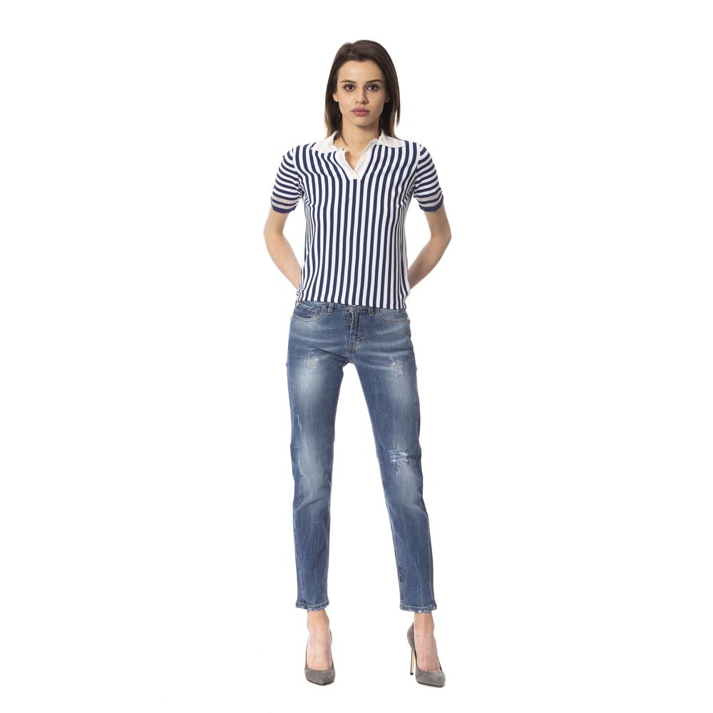 Frankie Morello Blue Other Fibres Damesjeans