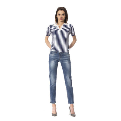 Frankie Morello Blue Other Fibres Damesjeans