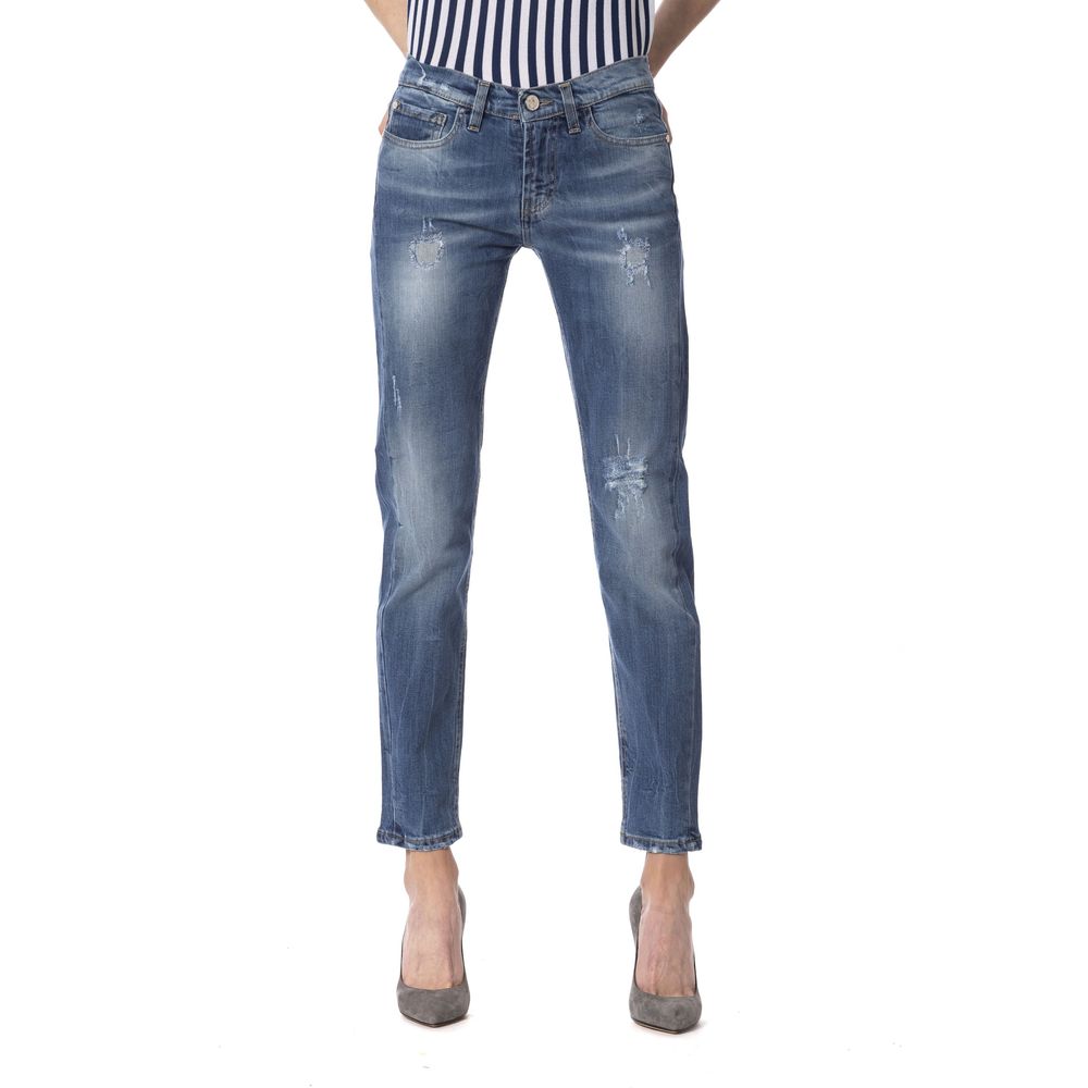 Frankie Morello Blue Other Fibres Damesjeans
