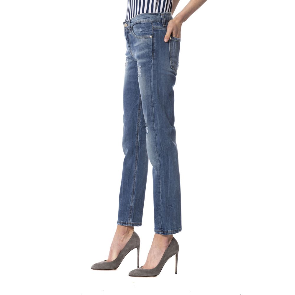 Frankie Morello Blue Other Fibres Damesjeans