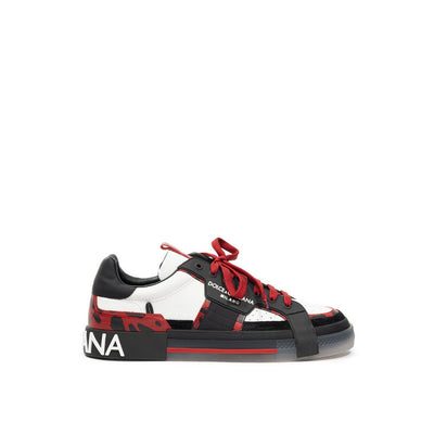 Dolce &amp; Gabbana zwart-witte leren sneaker