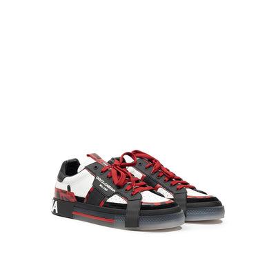 Dolce &amp; Gabbana zwart-witte leren sneaker