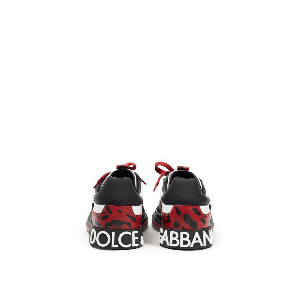 Dolce &amp; Gabbana zwart-witte leren sneaker