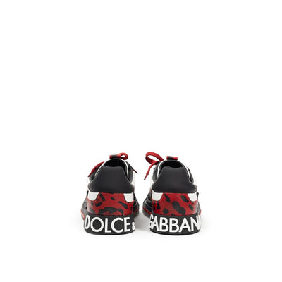 Dolce &amp; Gabbana zwart-witte leren sneaker
