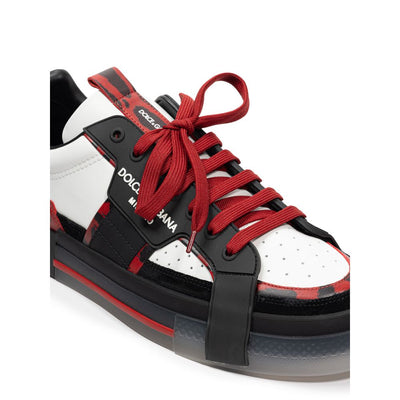 Dolce &amp; Gabbana zwart-witte leren sneaker