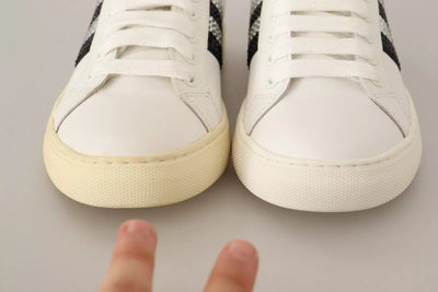 Marc Jacobs Witte Leren Sneakers met Kristalversiering