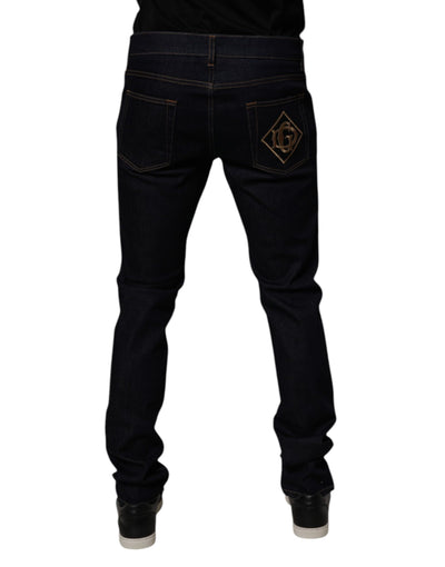 Dolce &amp; Gabbana Zwarte Katoenen Stretch Heren Skinny Denim Jeans