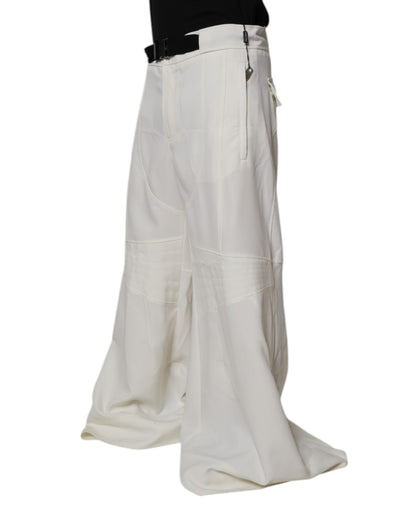 Dolce &amp; Gabbana Witte Mid Waist Wide Leg Broek