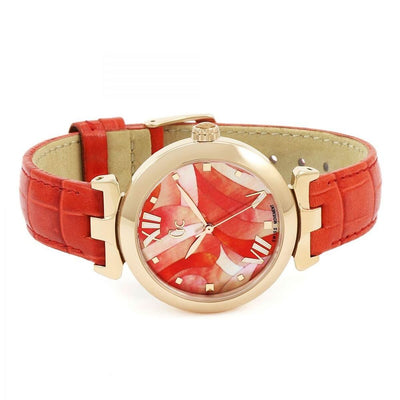 GC Oranje Leren Horloge