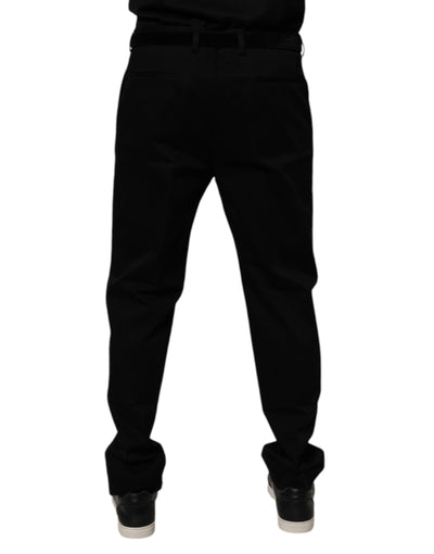 Dolce &amp; Gabbana Zwarte Katoenen Heren Skinny Jurk Formele Broek