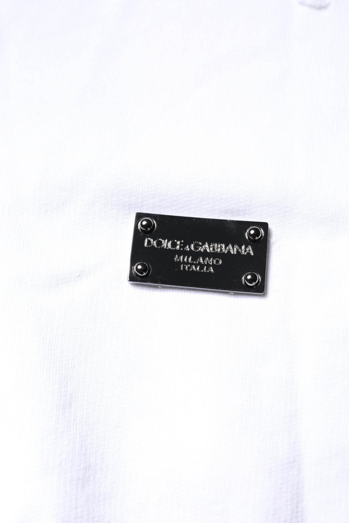 Dolce & Gabbana White Cotton Men Pullover Sweatshirt Sweater