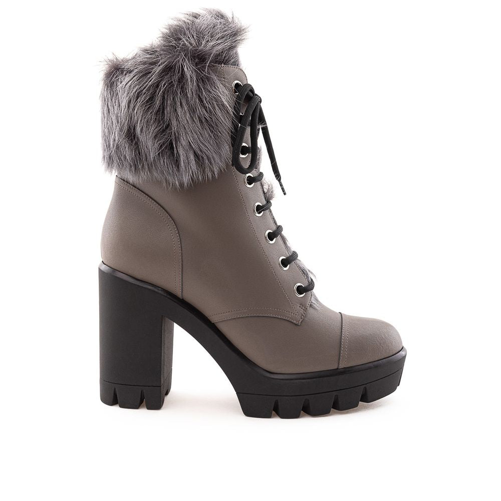 Bottes en cuir écologique grises Giuseppe Zanotti
