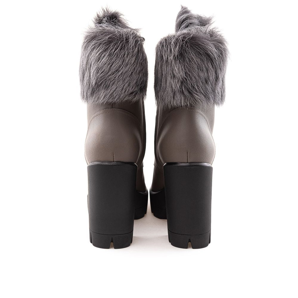 Bottes en cuir écologique grises Giuseppe Zanotti