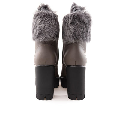 Bottes en cuir écologique grises Giuseppe Zanotti