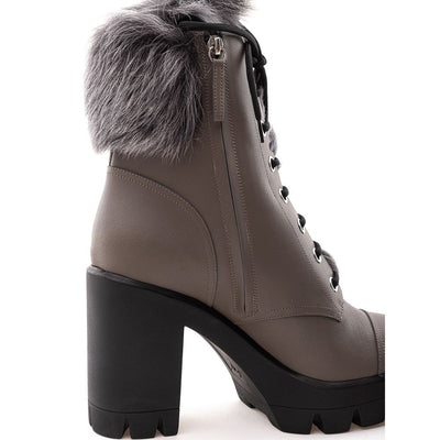 Bottes en cuir écologique grises Giuseppe Zanotti