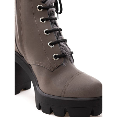 Bottes en cuir écologique grises Giuseppe Zanotti