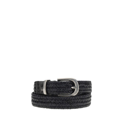 Brunello Cucinelli gevlochten stretch leren riem