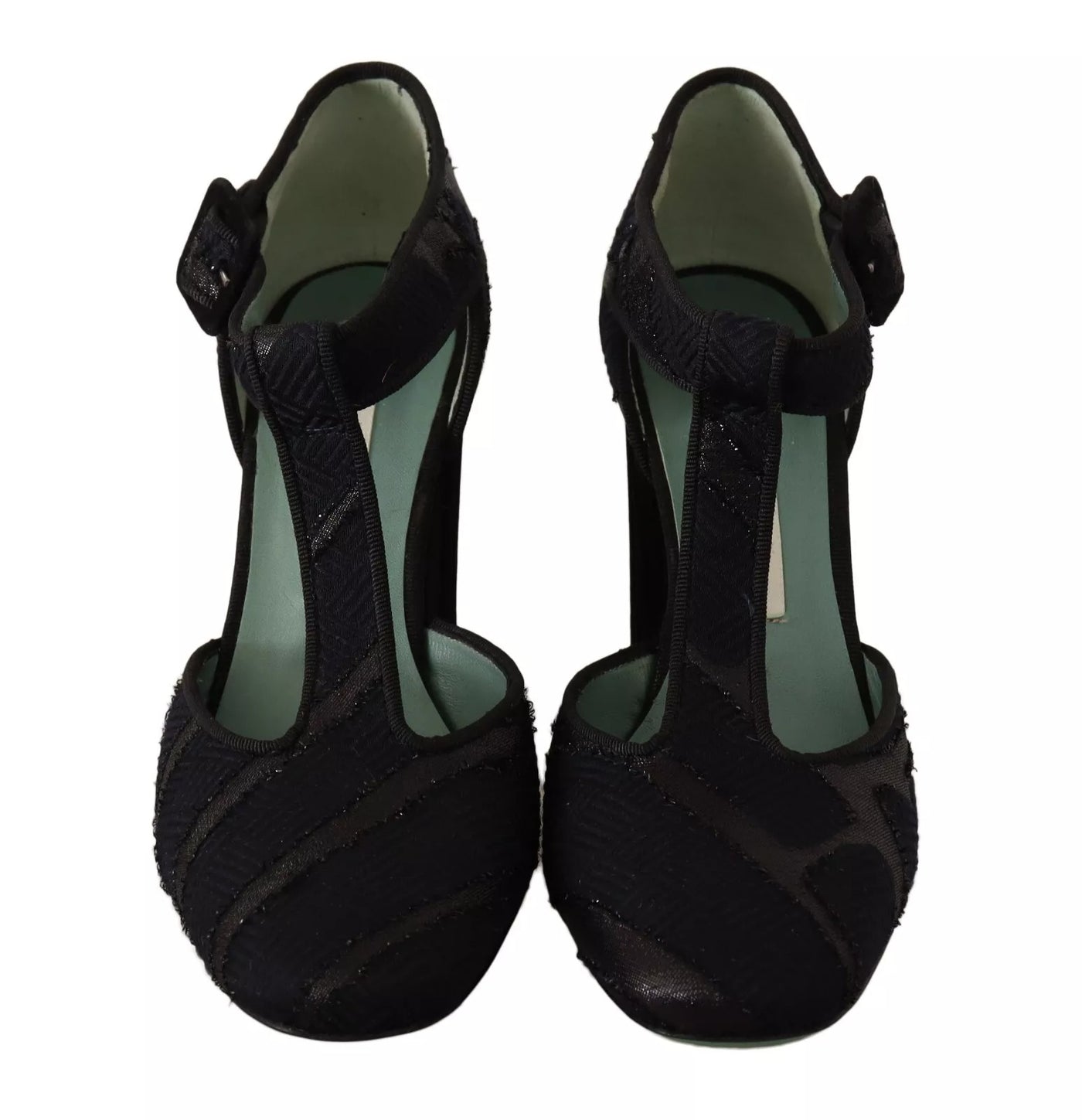 Paola D'Arcano Zwarte Suède Leren Blokhakken Sandalen Schoenen