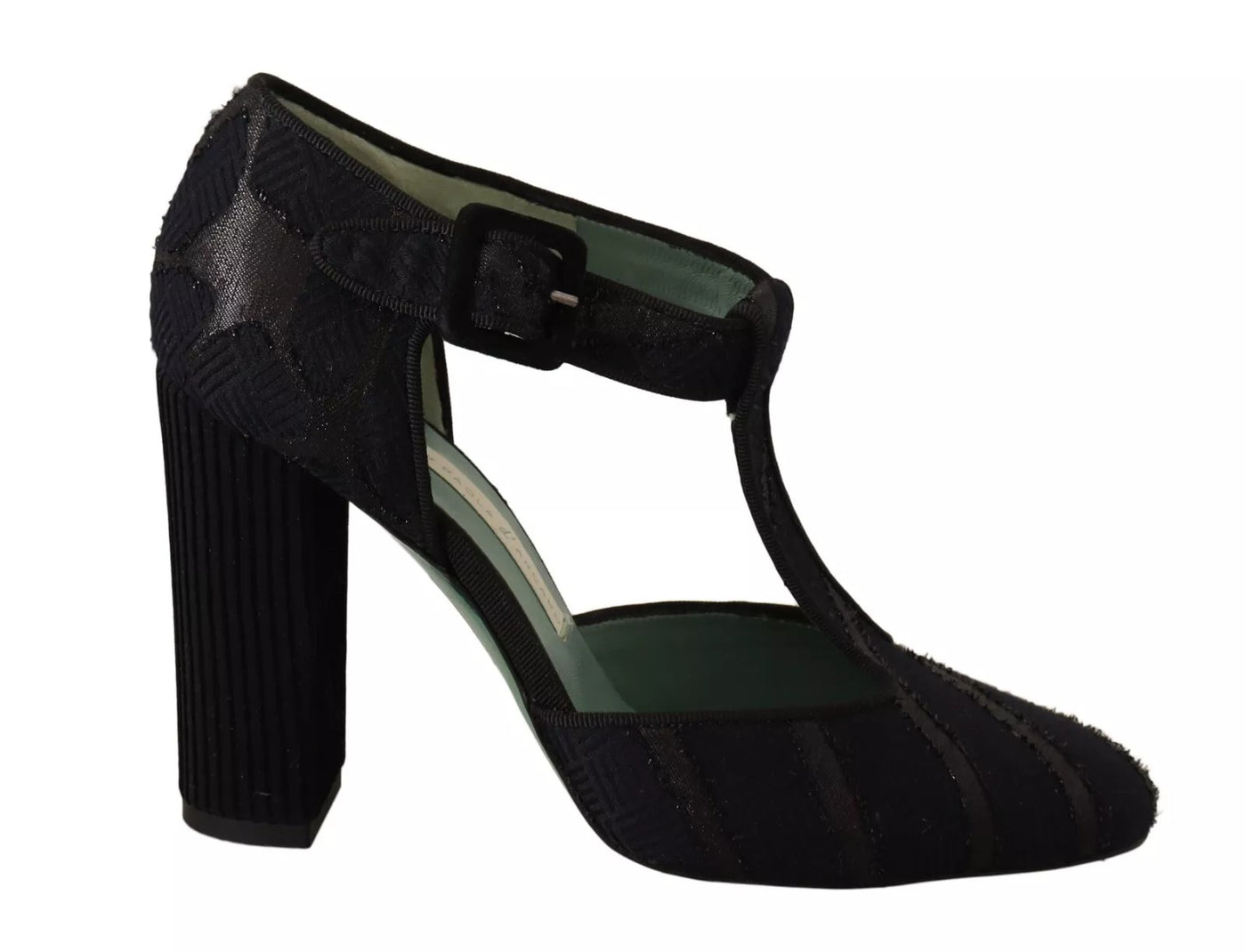 Paola D'Arcano Zwarte Suède Leren Blokhakken Sandalen Schoenen