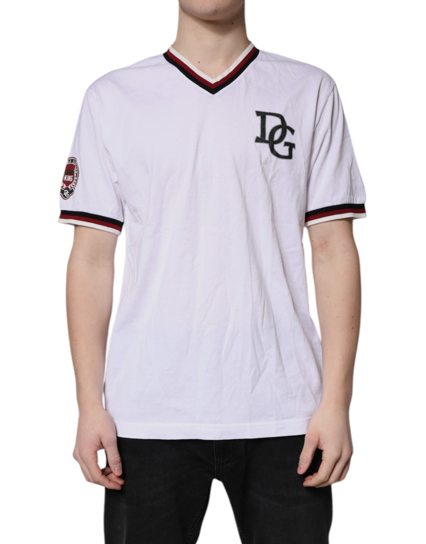 Dolce &amp; Gabbana Wit #DGMillennials King Crown V-hals T-shirt