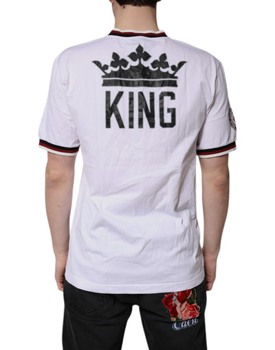 Dolce &amp; Gabbana Wit #DGMillennials King Crown V-hals T-shirt