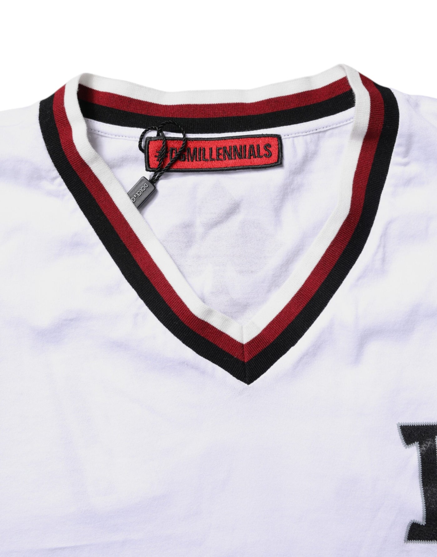 Dolce &amp; Gabbana Wit #DGMillennials King Crown V-hals T-shirt