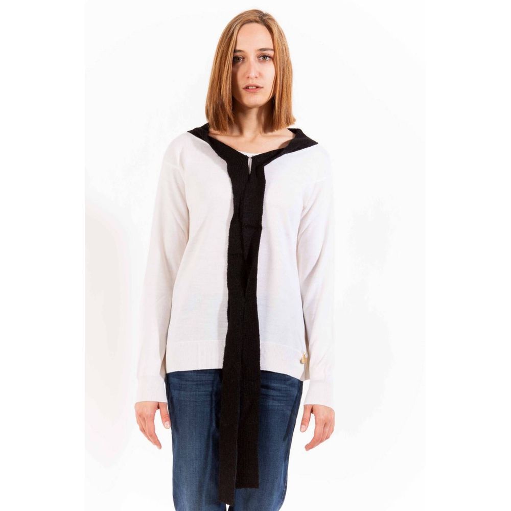 Pull en laine blanche Love Moschino pour femme