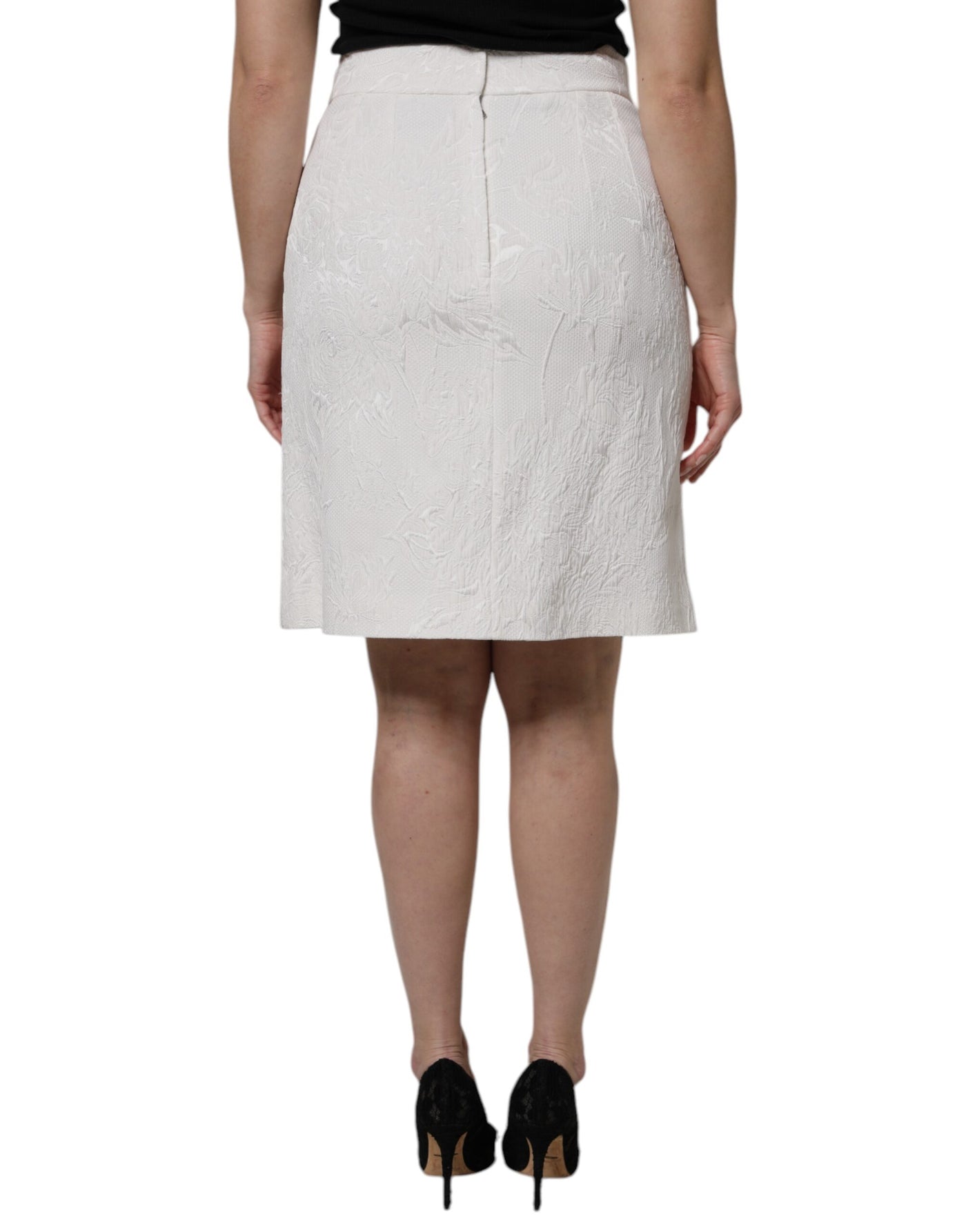 Jupe crayon blanche taille haute longueur genou Dolce &amp; Gabbana