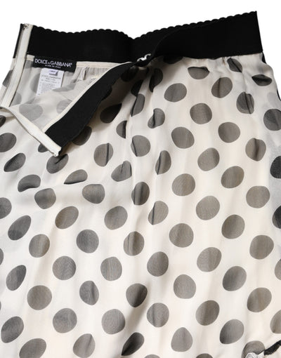 Jupe mi-longue à pois blancs et noirs Dolce &amp; Gabbana