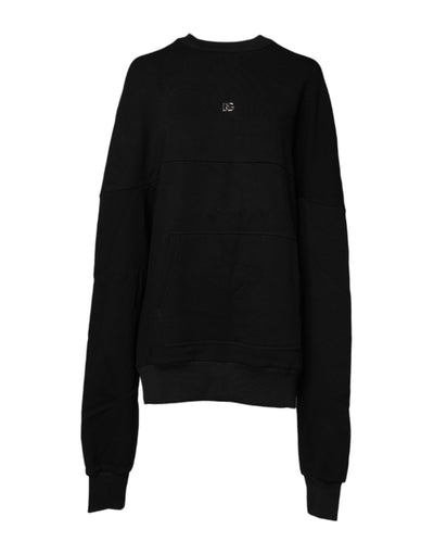 Dolce &amp; Gabbana Zwarte Katoenen Sweatshirt Trui met Ronde Hals