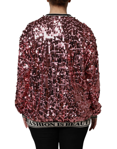 Dolce &amp; Gabbana roze DG Queen pailletten pullover trui