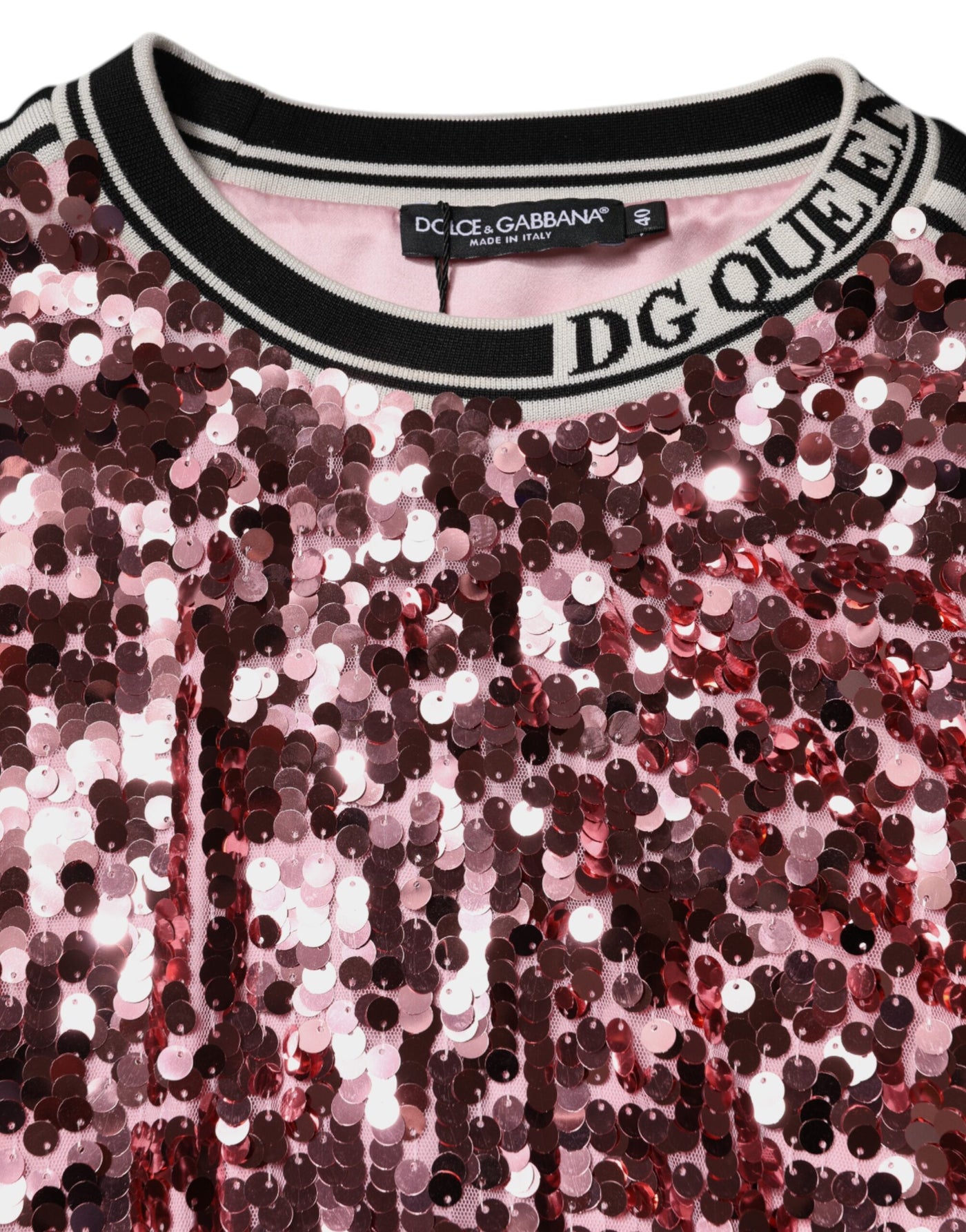 Dolce &amp; Gabbana roze DG Queen pailletten pullover trui