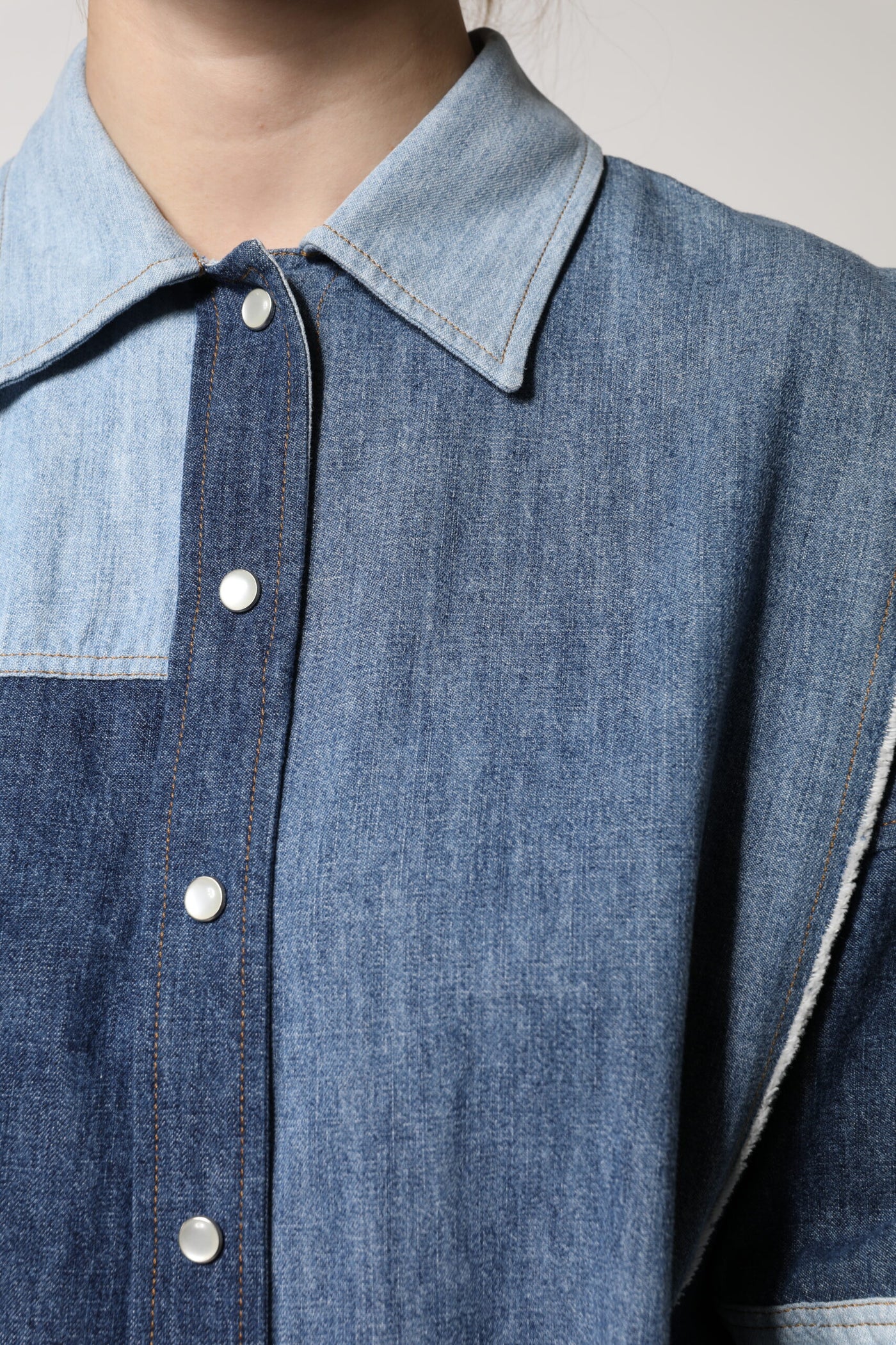 Dolce &amp; Gabbana Blauwe Katoenen Top met Lange Mouwen en Kraag