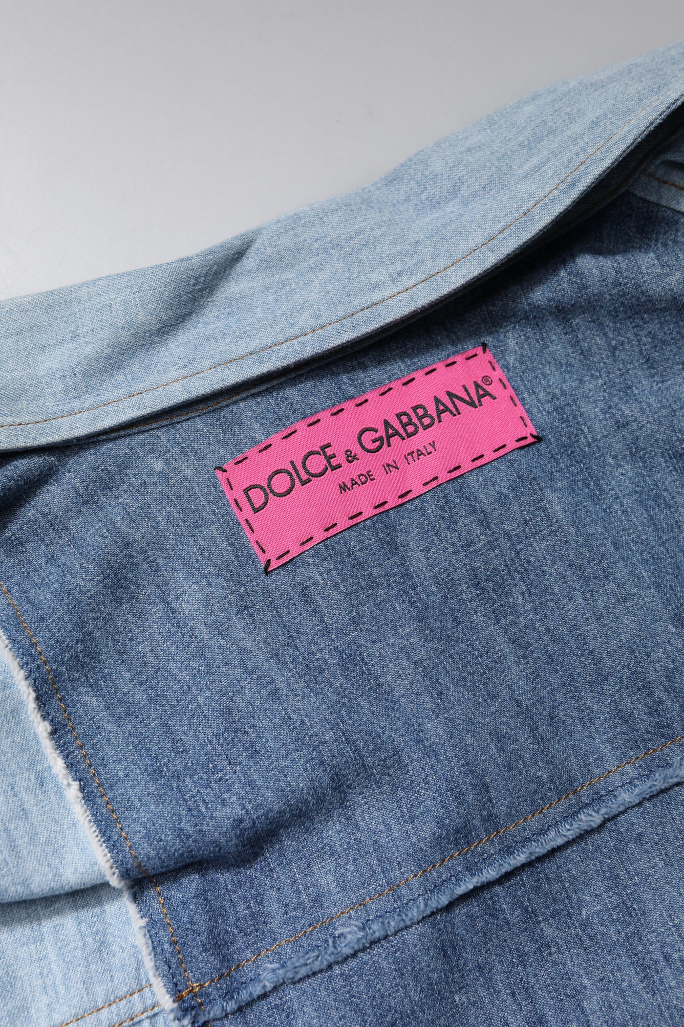 Dolce &amp; Gabbana Blauwe Katoenen Top met Lange Mouwen en Kraag