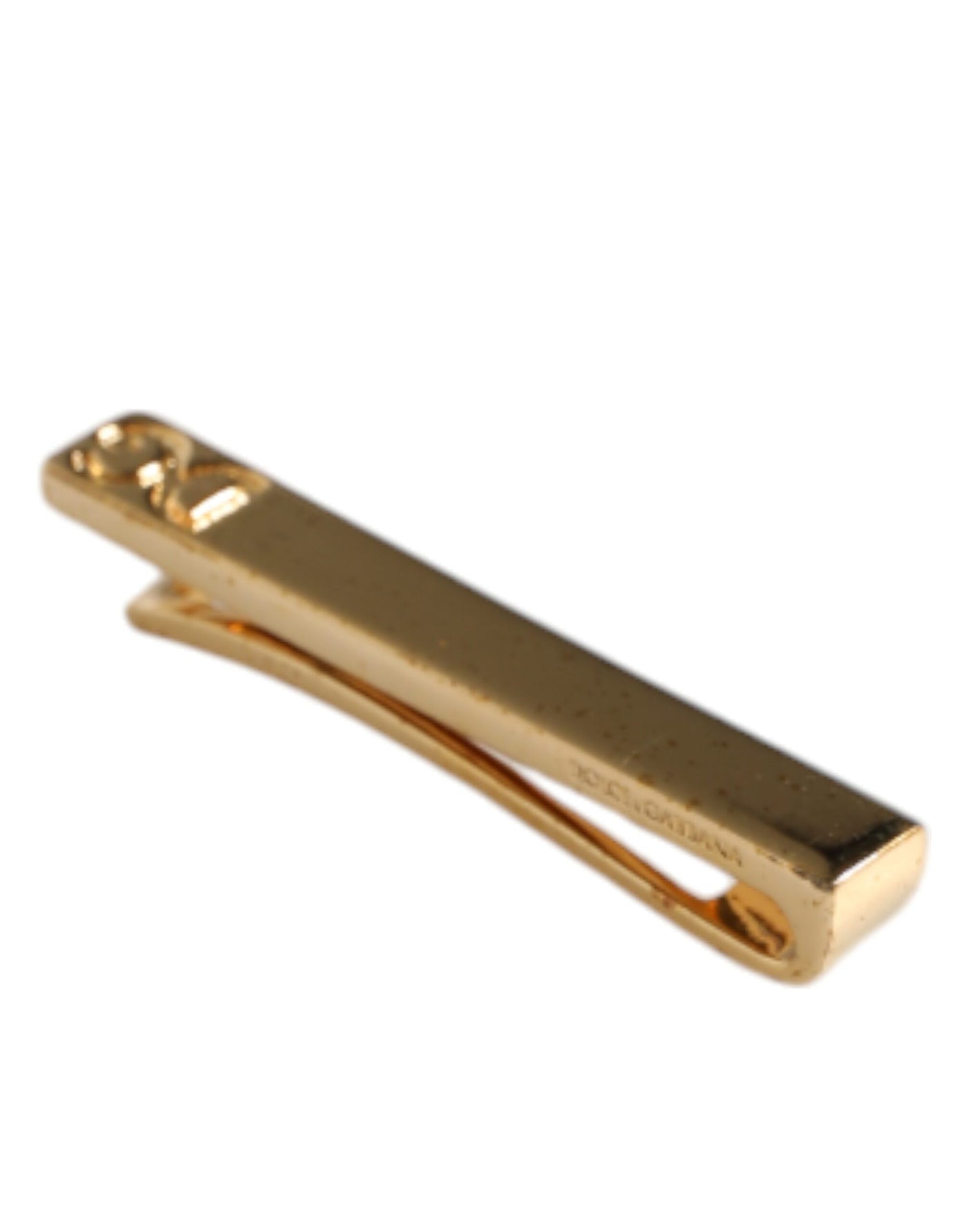 Dolce &amp; Gabbana Goudkleurige Messing Kristallen Merkaccessoire Stropdasspeld