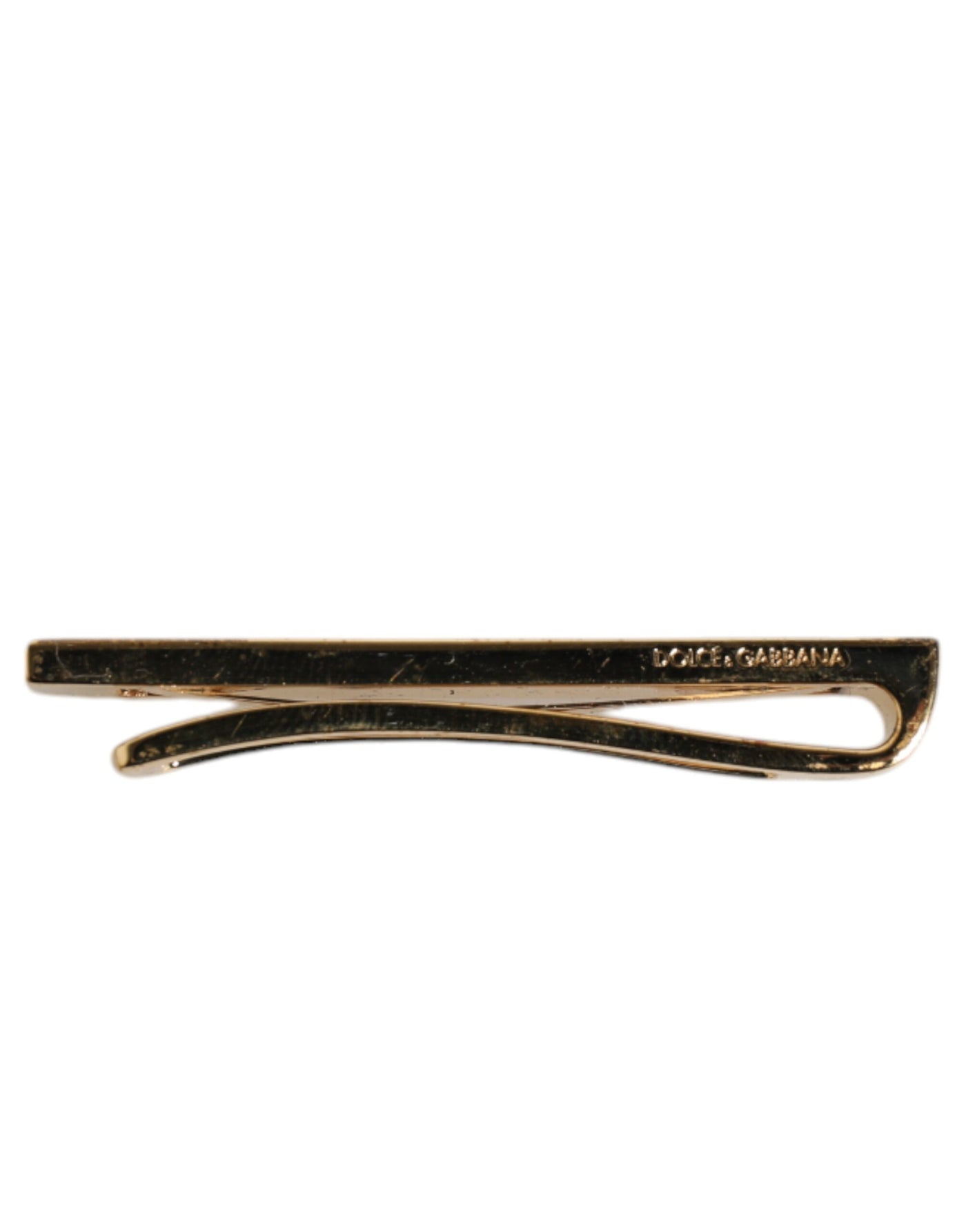 Dolce &amp; Gabbana Goudkleurige Messing Kristallen Merkaccessoire Stropdasspeld