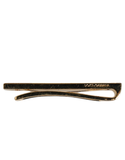 Dolce &amp; Gabbana Goudkleurige Messing Kristallen Merkaccessoire Stropdasspeld