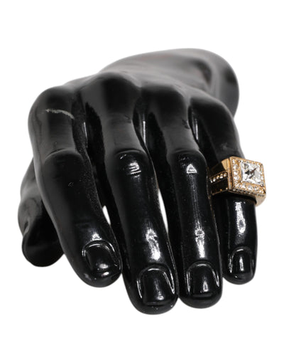 Bague Dolce &amp; Gabbana en argent sterling 925 doré avec cristaux