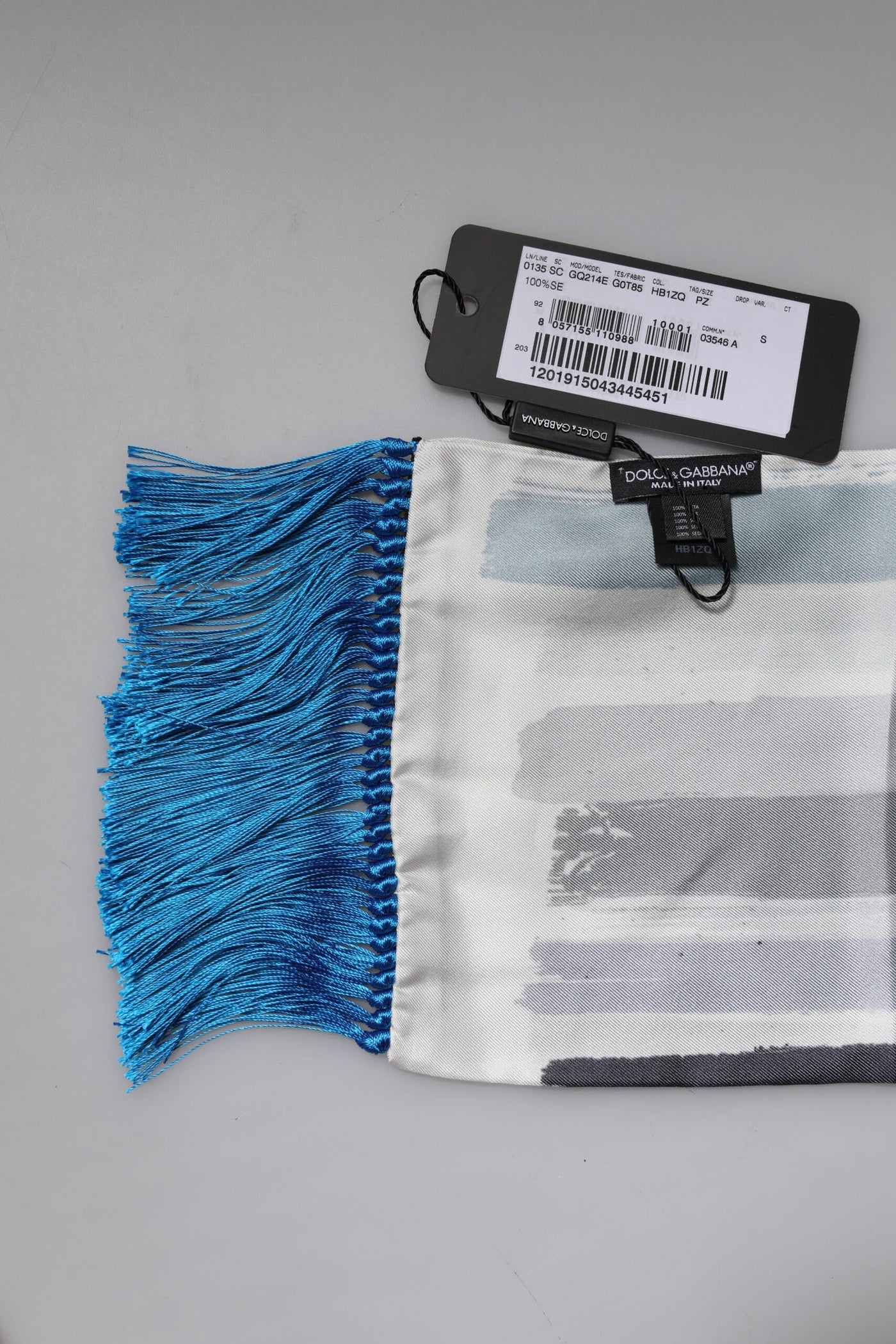 Dolce &amp; Gabbana Multicolor Strepen Zijden Franjes Hals Foulard Sjaal