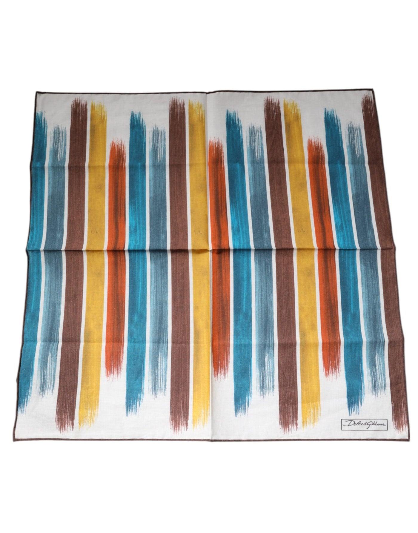Dolce &amp; Gabbana Multicolor Strepen Katoenen Vierkante Foulard Sjaal