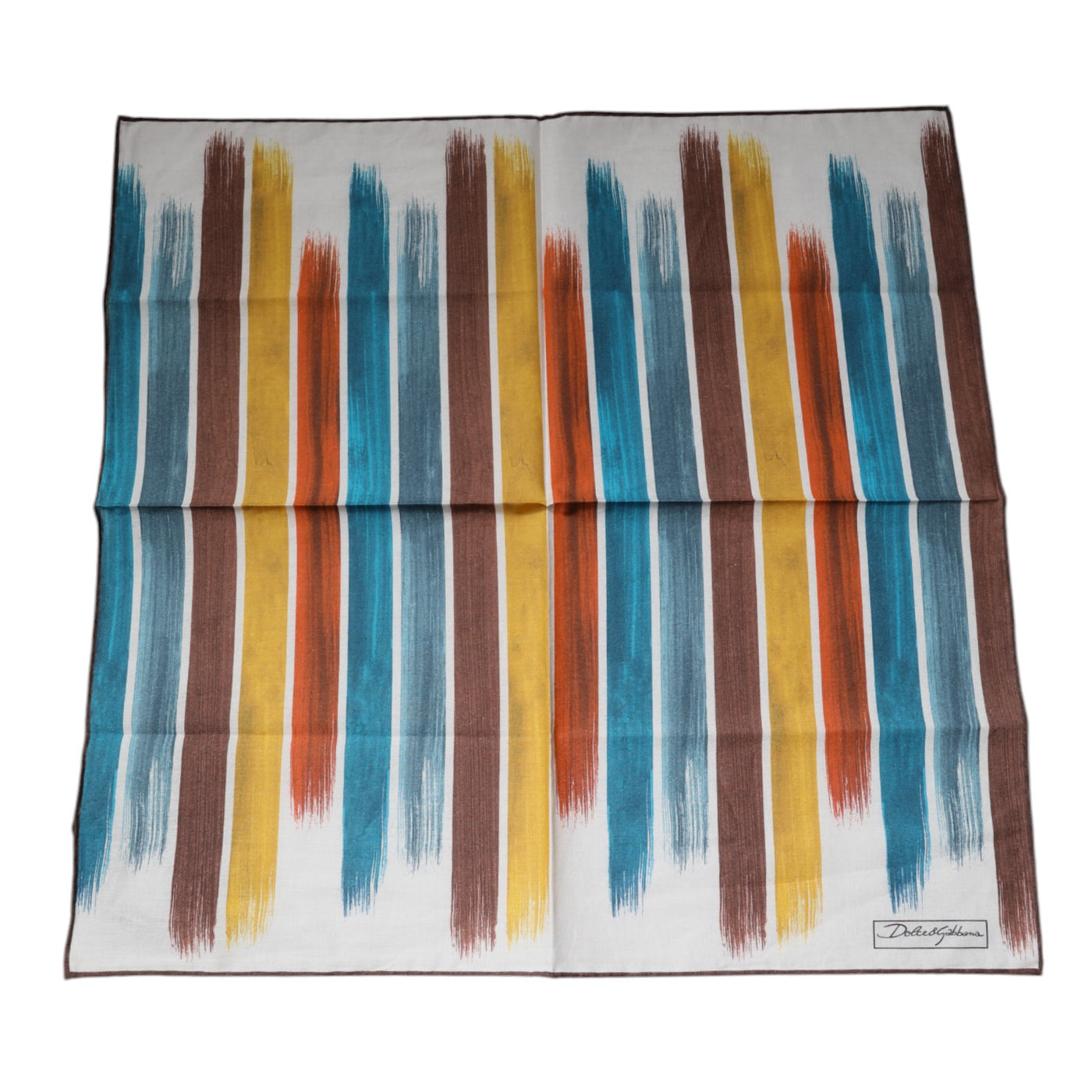 Dolce &amp; Gabbana Multicolor Strepen Katoenen Vierkante Foulard Sjaal