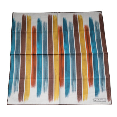 Dolce &amp; Gabbana Multicolor Strepen Katoenen Vierkante Foulard Sjaal