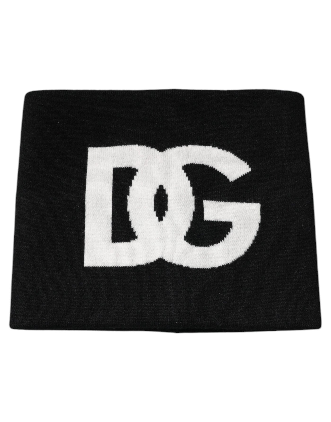 Dolce &amp; Gabbana Zwarte Kasjmier DG Logo Vierkante Zakdoek Sjaal