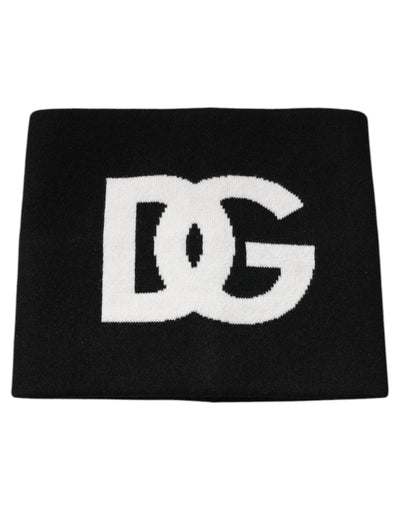 Dolce &amp; Gabbana Zwarte Kasjmier DG Logo Vierkante Zakdoek Sjaal