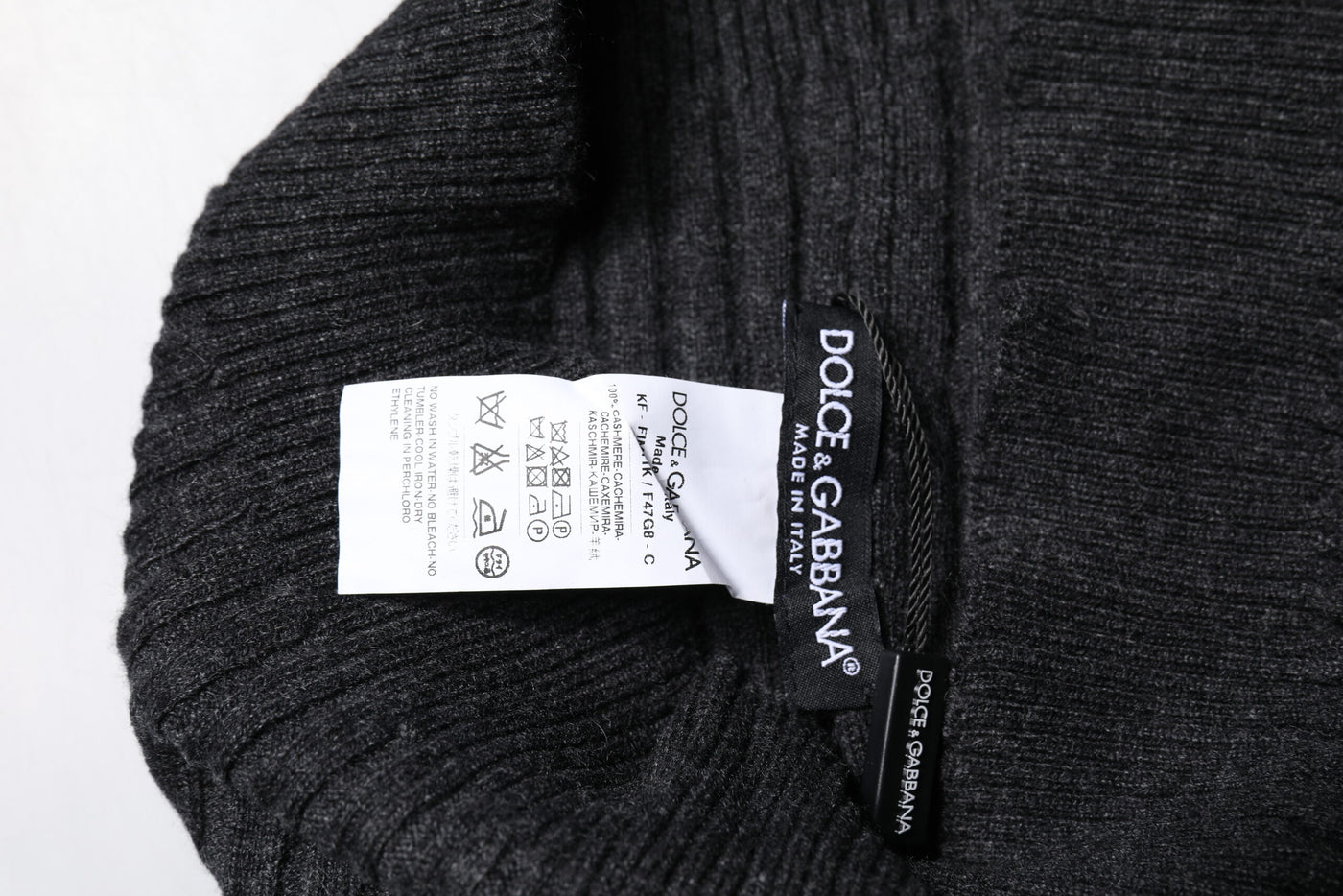 Dolce &amp; Gabbana Zwarte Kasjmier Gebreide Nekwarmer Foulard Sjaal