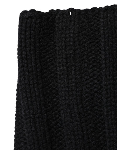 Dolce &amp; Gabbana Zwarte Kasjmier Gebreide Nekwarmer Foulard Sjaal