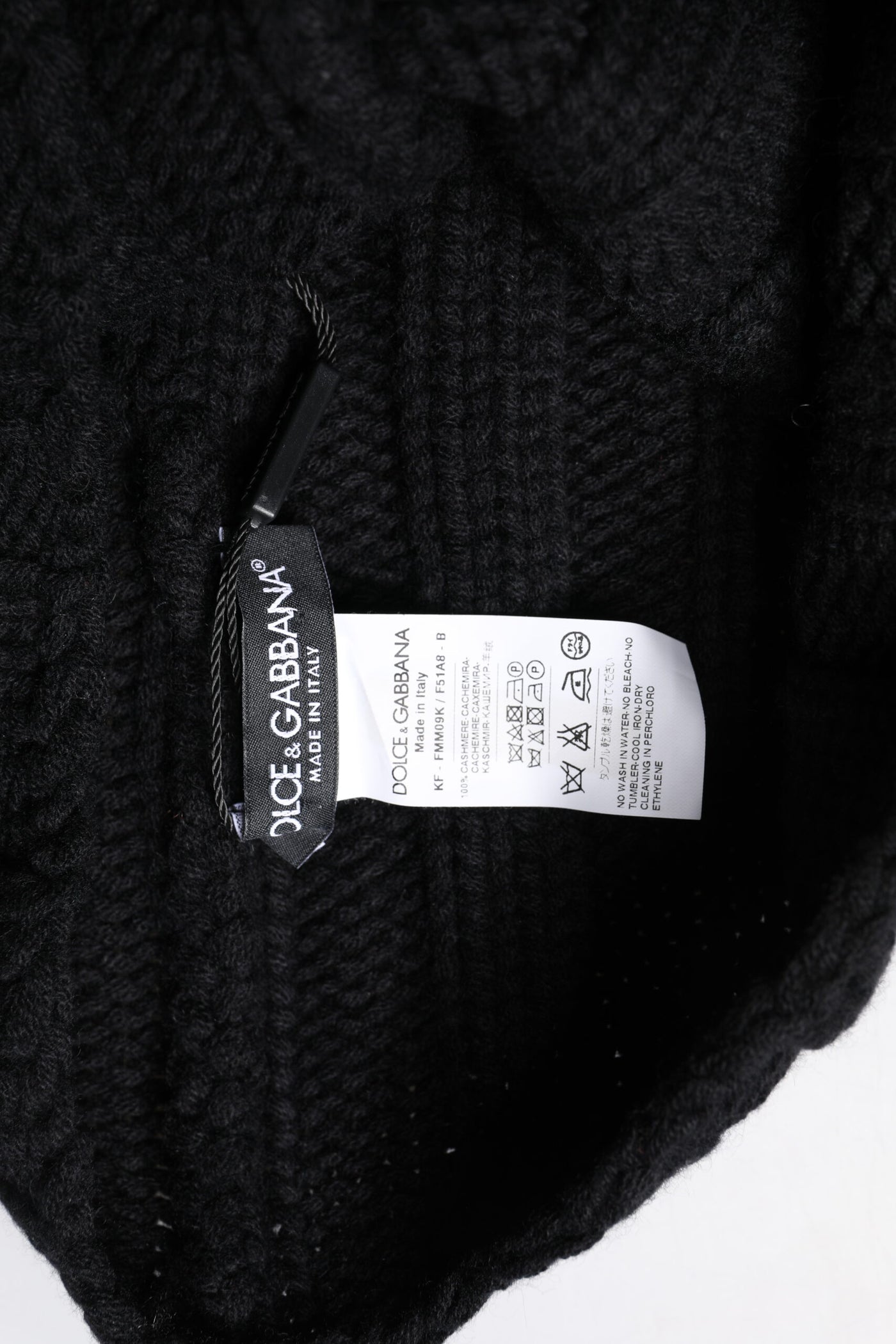 Dolce &amp; Gabbana Zwarte Kasjmier Gebreide Nekwarmer Foulard Sjaal