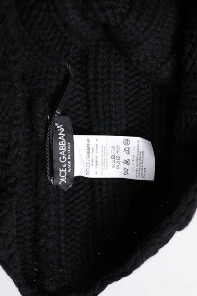 Dolce &amp; Gabbana Zwarte Kasjmier Gebreide Nekwarmer Foulard Sjaal