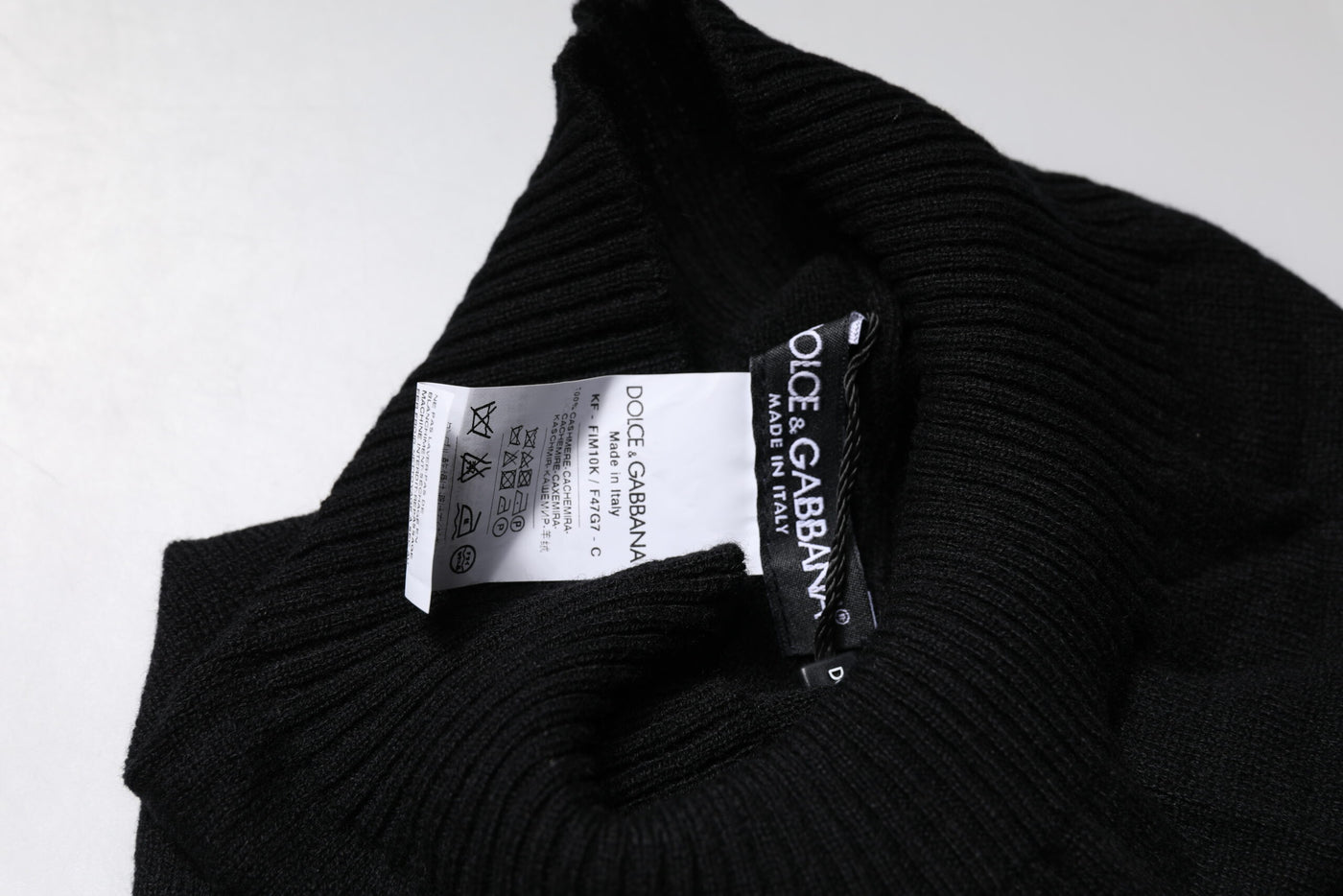 Dolce &amp; Gabbana Zwarte Kasjmier Gebreide Nekwarmer Foulard Sjaal